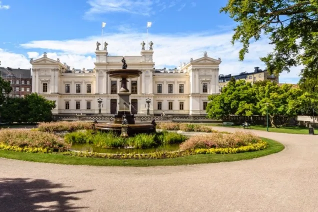 Photo of the main university building at Lund University.