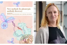 Image collage with a photo of Jenny Mattsson (right) and her PhD thesis cover (left).