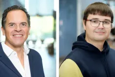 Photo collage with a photo of Filipe Pereira (left) and a photo of Illia Kurochkin (right).